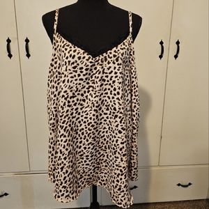 Torrid Satin Lace Trim Swing Cami Leopard